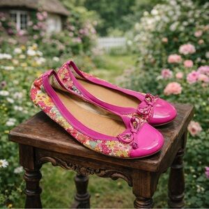 Sperry Top Sider Retro Floral Print, Pink Ballet Flats